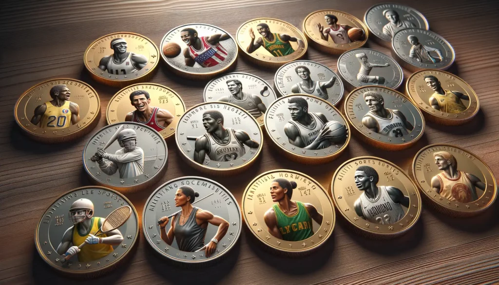 Profiles of Sporting Heroes on Coins