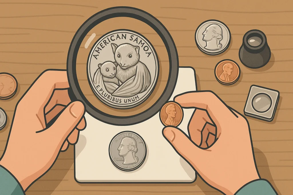 A closer view on the new American Samoa quarter.